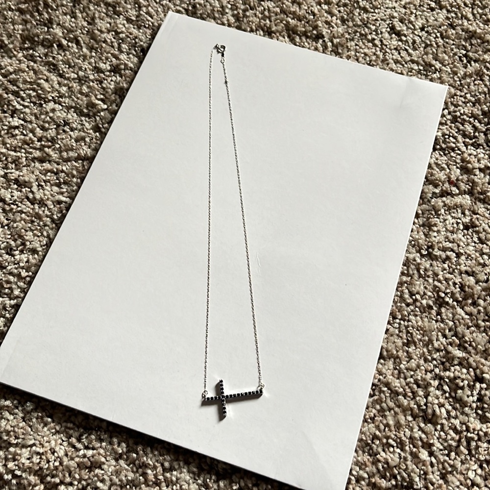 Sideways cross necklace